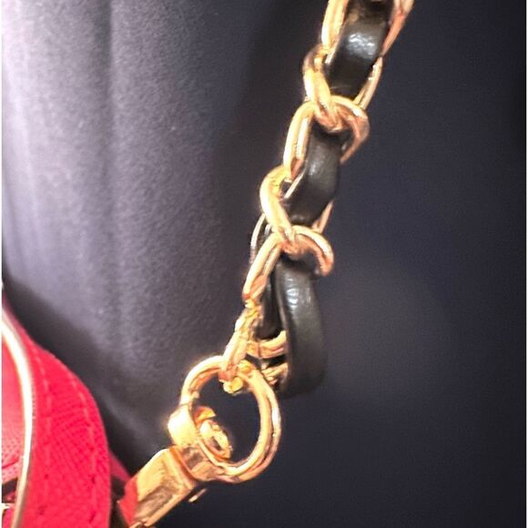 Adjustable Purse Chain Metal and Leather Strap - Picture 4 of 4